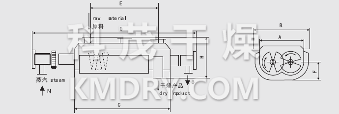 JYG系列空心槳葉干燥機安裝結構圖